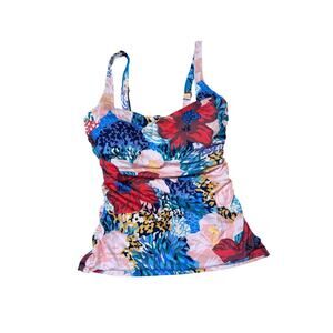 Athleta swim top/Tankini top size 32 D/DD, Bora Bora Floral Print